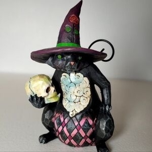 Jim Shore Heartwood Creek Fur-ever Frightful Pint Sized Cat Figurine With Skull